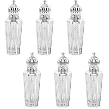 6pcs 15ml Silver Glass Roll on Perfume Bottles with Cap Refillable Aromatherapy Roller Containers for Travel and Essential Oils