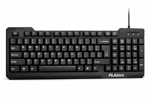 Image of Wired USB Keyboard | Full Size 104 Keys | Plug & Play | Compatible with Windows, Laptop & PC