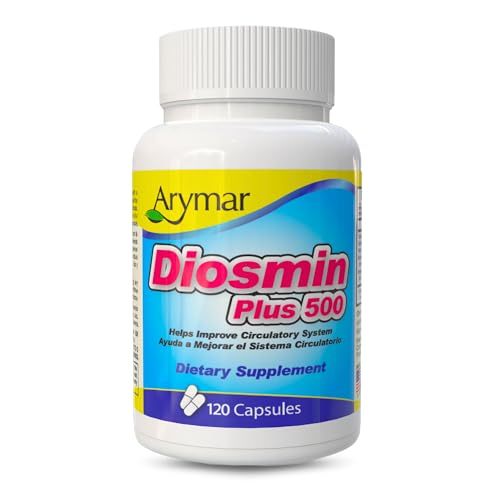 Arymar Diosmin Plus 500 - Circulatory System Support Supplement 500mg 120 Capsules