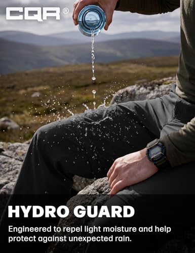 Image of CQR Men's Convertible Cargo Tactical Pants, Water Resistant Outdoor Hiking Pants, Zip Off Lightweight Stretch Work Pants