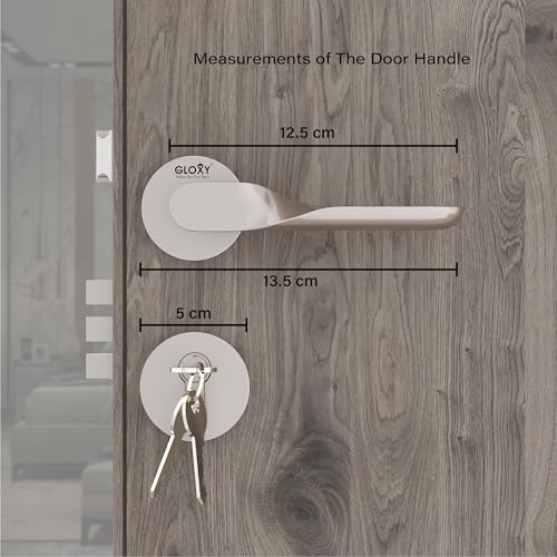 Image of GLOXY Mortise Door Locks for Main Door Lock Handle Set with Brass Lock Body Set with 3 Key Main Door Locks for Kitchen Balcony| Satin Finish (2 Years Warranty, Pack of 1)