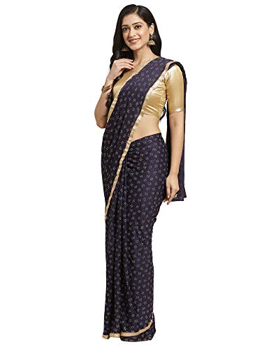 Image of AKHILAM Women's Pure Chiffon Saree with Blouse Piece