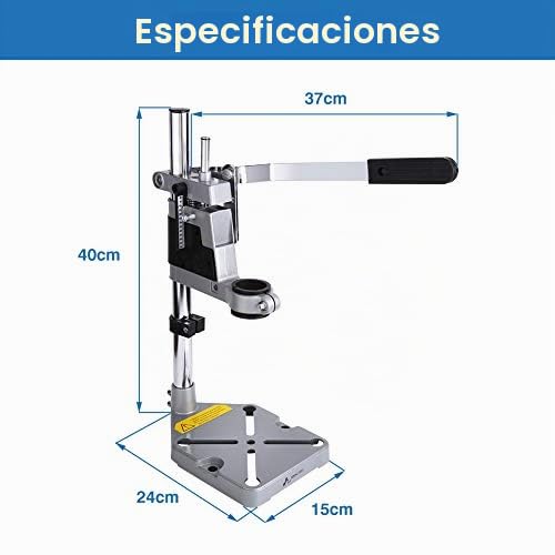 Soporte Vertical para Taladro de Banco, Base Ajustable Universal para Taladros Manuales y Eléctricos, Soporte Estable con Columna Metálica, para Bricolaje y Profesionales