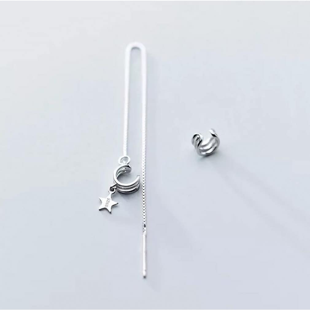 Orecchini a Clip a Catena Lunga a Forma Spessa per Gioielli da Donna con Orecchini Asimmetrici Regalo Senza Orecchie forate