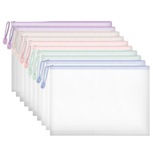 Amazon | ジッパー式ファイル袋 クリアファイル a4 10個入り 5色 領収