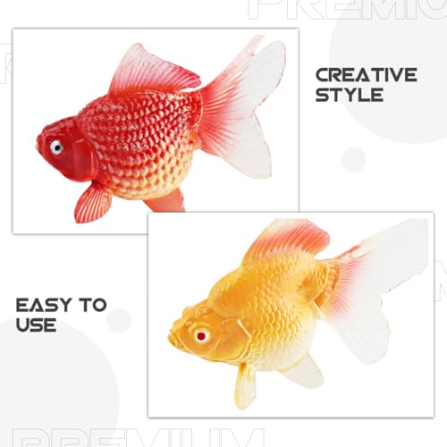 Image of Toyvian Realistic Figurines Set of 2 Simulation Fish Models Aquarium Decoration Miniature Fish Tank Ornaments Lightweight and Durable 1.96X1.77X0.78 Inch