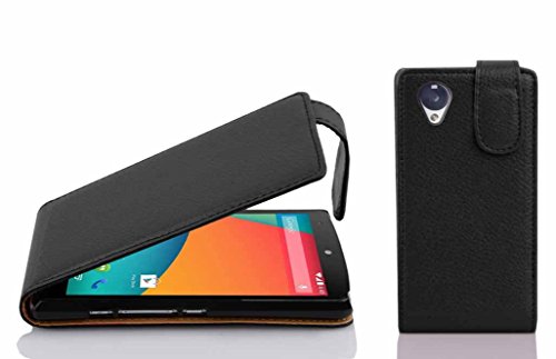 Cadorabo Funda para LG Nexus 5 in Negro ÓXIDO   Cubierta Proteccíon Estilo Flip de Cuero Sintético Estructuro   Etui Case Cover Carcasa