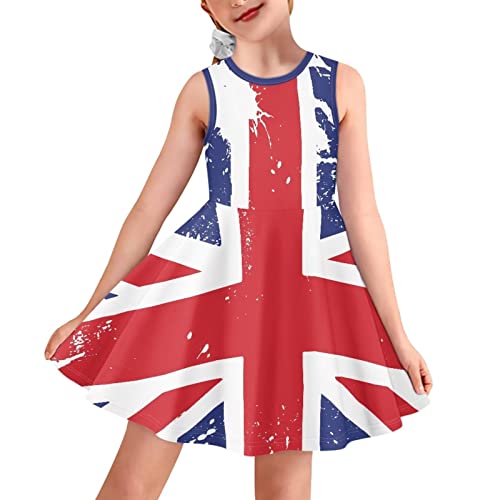 Coloranimal Girl Sleeveless Midi Dresses A Line Twirly Skater Dresses for 3-16 Age