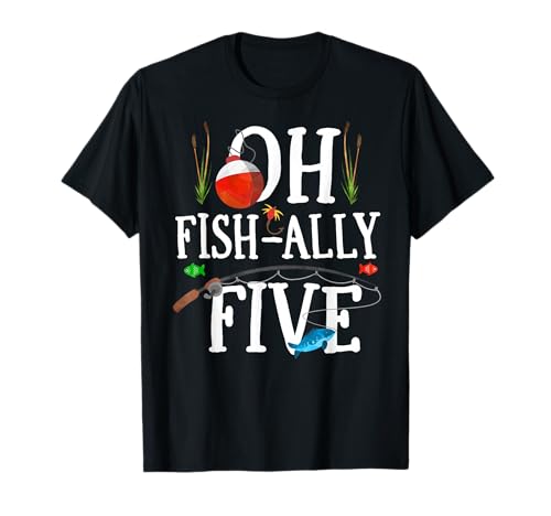 O-fish-ally Five Birthday Decorations 5th Birthday Boy T-Shirt