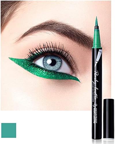 Eyeliner Pencil Eye Liner Pen Green Liquid for Women Girl Matte Long Lasting Professional Smudge Proof and Waterproof Natural Perfect Eye Makeup with Non-dizzy Dyeing (Green)
