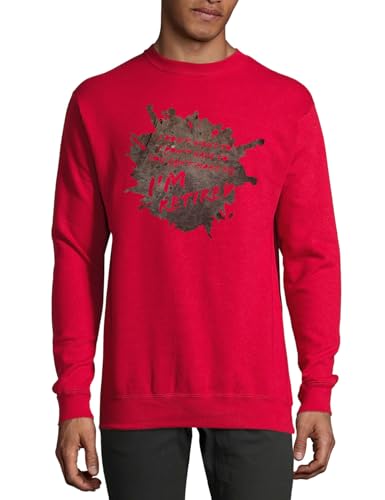 Pull en coton avec slogan humoristique rouge pour vos matins de retraité