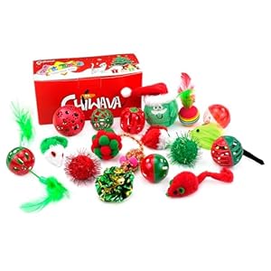 Chiwava 17er Pack Weihnachts Katzenspielzeug Set