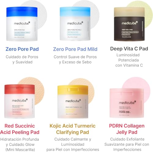 Miniatura 8 de Medicube Zero Pore Pad 2.0 Almohadillas Faciales De Doble Textura Con 4,5 Aha Y 0,45 Bha Para Exfoliación Y Poros, Skincare Coreano, Todo Tipo De Piel, 70 Discos