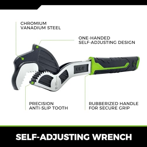Image of Der Erwachte Multi-function Adjustable Pipe Wrench Set, 2-Piece, Quick Self-Adjusting, Power Grip for 7-35mm Nuts, Pipes Use,Chromium Vanadium Steel