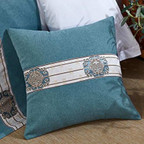 Camino de Cama tamaño King de 50 x 50 cm, Fundas de cojín cuadradas con Cremallera Invisible, decoración del hogar, Funda de Almohada para sofá, Silla, Asiento de Coche, Color Verd