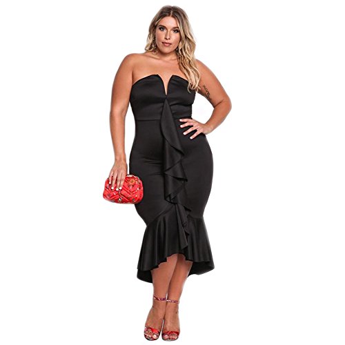 Vestido de tubo con cintura alta BaronHong estiliza silueta XL
