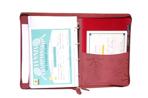 Image of Sukeshcraft Pu Multiuse 30 File Sleeve for Documents, Certificates, Fixed Deposit Receipt, Portfolio Documents Holder (Redwine, Foolscap Size)