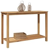 A un stockage: Oui Tomostar Table Console, Console Meuble Table d\'entrée de Couloir Marron 110x40x45 cm Bois de Teck Massif