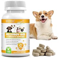 Allergie Tabletten für Hunde, 180Pcs Alergia Ayuda para Perros, gegen Allergien & Juckreiz und zur Stärkung des Immunsystems, lindert saisonale Allergien