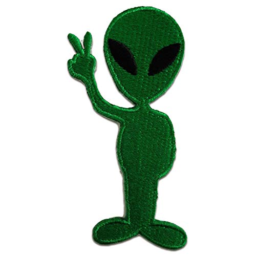 Parches - Alien - verde - 4,5x8,5cm - termoadhesivos bordados aplique para ropa