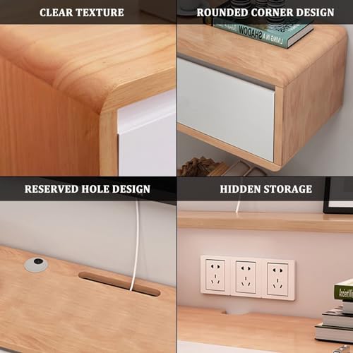 Meuble TV flottant mural 140cm console rangement centre divertissement noir - 6