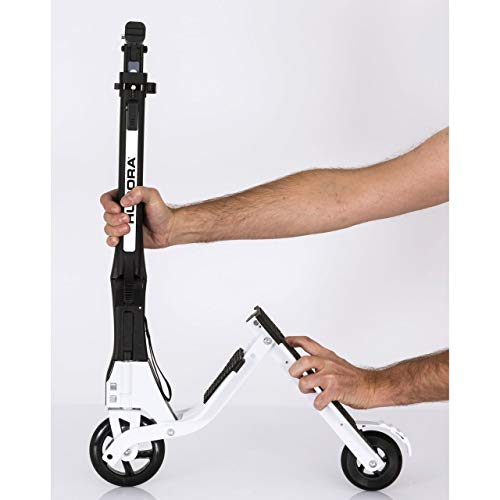 Hudora Tour, City-Roller faltbar auf Rucksackgr&ouml;&szlig;e Big Wheel Klapp-Scooter inklusiv Rucksack Klappbarer, Wei&szlig;