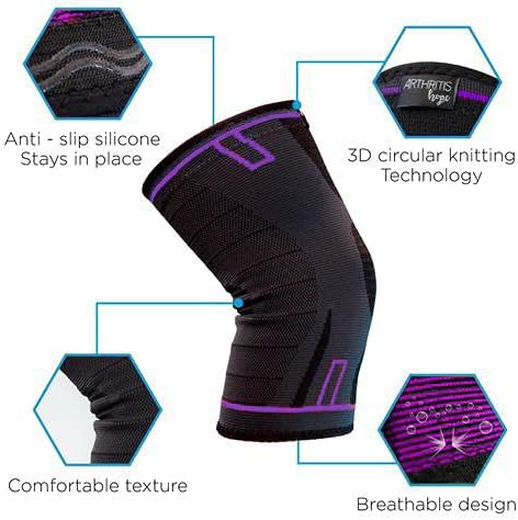 Miniatura 4 de ArthritisHope Rodillera de compresión de tallas grandes  Rodillera para dolor y apoyo de artritis, ACL, recuperación de lesiones, tendinitis