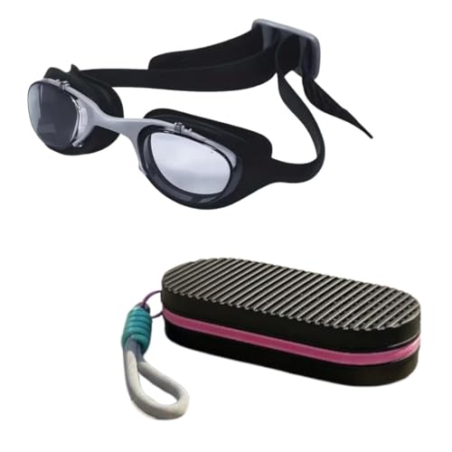 Image of First Lens Swimming Combo Kit Set with Black Swim Goggles & Swim Case for Men & Women - Black Case & Black Goggle