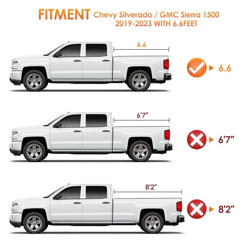 Image of Nilight Soft Roll-Up Truck Bed Tonneau Cover for 2019-2026 Chevy Silverado 1500 & GMC Sierra 1500 6.6ft Bed