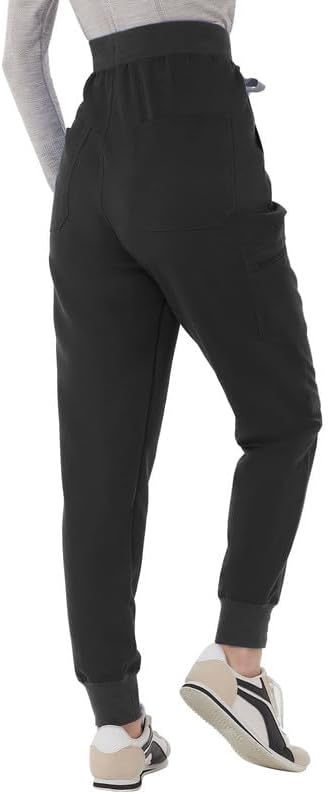 Kitmaz High Waisted Scrub Pants for Women - 4-Way Stretch Anti-Wrinkle Medical Slim Fit Jogger Pants, Drawstring & 5 Pockets - Image 2
