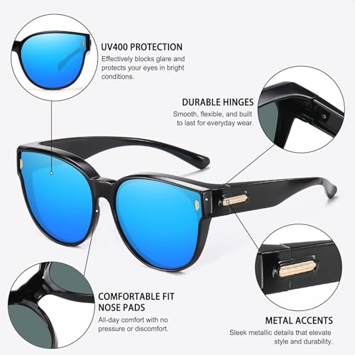 Image of HAOLOTA Fit Over Glasses Sunglasses for Women Polarized