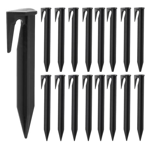 Qcdou Cortacésped Clavo, 100 Piquetas de Fijación para Cables Delimitadores, Estacas para Robot Cortacésped, Clavos con Gancho de Plástico Resistente, Compatible con Bosch/Husqvarna/Worx/Yard Force