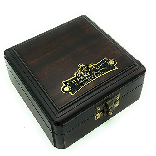 A S Handicrafts Brass Sundial Compass with Wood Case - Gilbert Sundial Camping/Hiking Steampunk Accessory - Antique Finish - Beautiful -Sundial Clock (Antique Brass Sundial) - Thumbnail 5