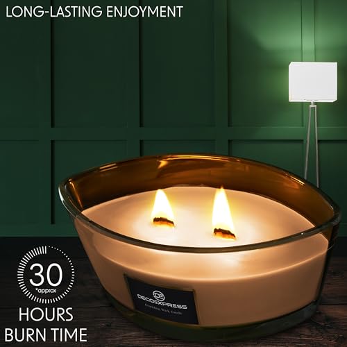 DECO EXPRESS Scented Candles, Double Wick Crackle Candles, Long 50 Hours Burn Time, Calming & Cosy Home Decor, Birthday - Image 4