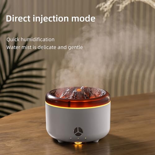 Difusor aromático eléctrico PEAPOET 500ml volcán llama negro miniatura 5