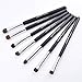 JAF Makeup Eye brush set Natural Hair Eyeshadow Blending Brushes Perfect For Liner Shadow Tapered Pencil Definer Crease Smoky Eyes Makeup Brushes (Black) by JAF