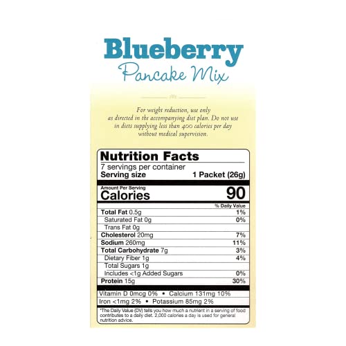 Fitwise - High Protein Pancakes Mix, 15G Protein, Low Carb, Low Calorie, Low Sugar, Healthy Breakfast Meal, Keto Friendly, Ideal Protein Compatible, 7 Servings Per Box (Blueberry) #TOP1