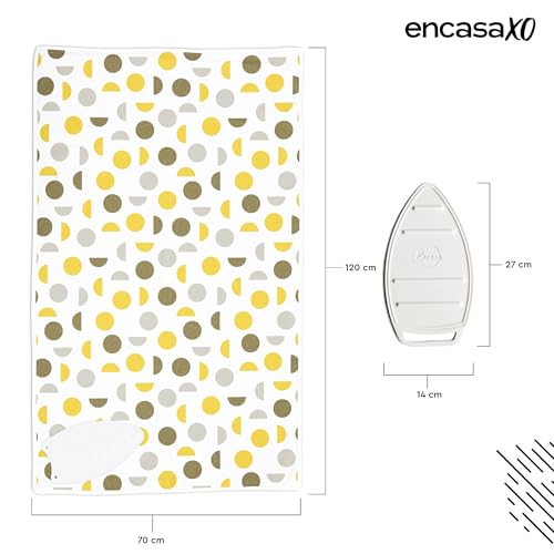 Image of Encasa XO Ironing Mat, 3mm Felt Padding, Silicone Iron Rest Yellow