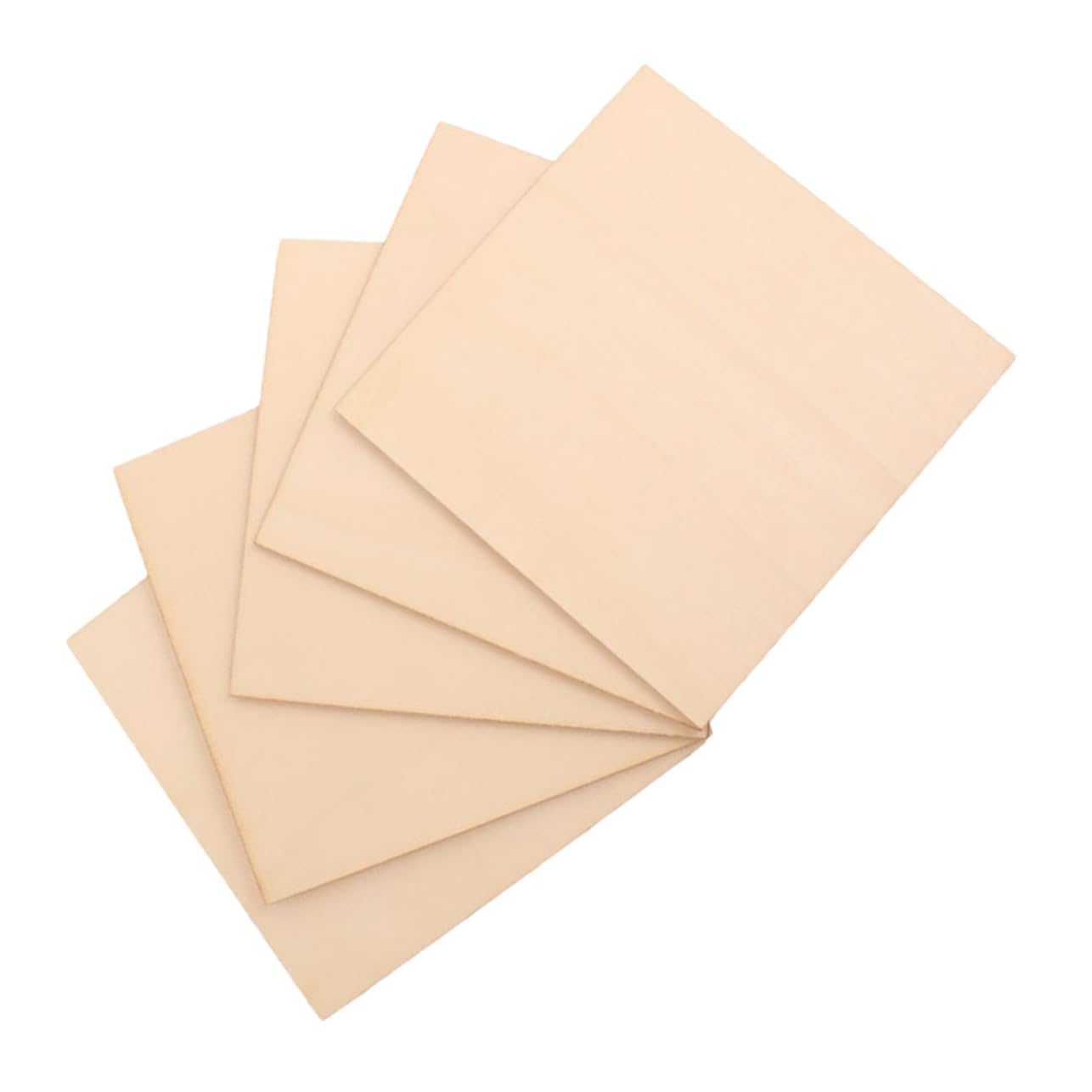 5pezzi Quadrati di Legno Grezzi per Progetti DIY e Modellismo
