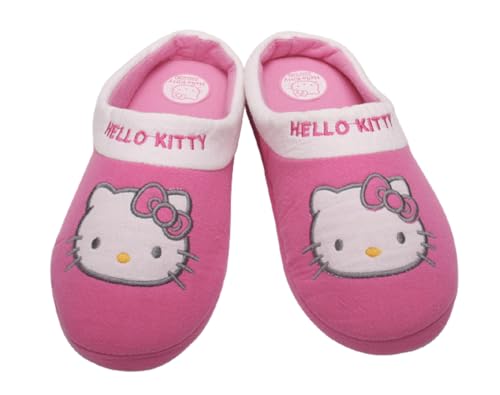 Bandal & Neoul Kitty's Closed Toe Cotton Room Slippers - Size 5-6 (220-230cm) - Non Slippery Rubber Sole - Officially Licensed2
