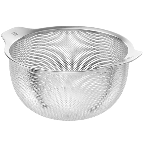 katmerio Edelstahl Sieb, 20 cm Edelstahl Küchensieb, Abtropfsieb für Nudeln, Obst, Gemüse, Hochwertiges & Spülmaschinenfest