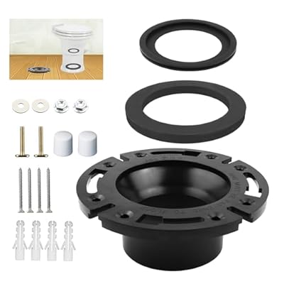 RV Toilet Seal and 3 Inch Floor Flange Kit Fit for 300 310 320 Series RV Toilets, Replaces 385345892 RV toilet flange and 385311652 Base Seal Gasket and 385311658 Flush Ball Seal, 3-in-1 Combo Kit