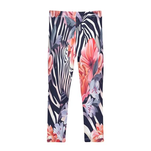 Bolaz Toddler Girls Leggings Printed Yoga Pants Leggings Zebra Beautiful Flowers for Kids2