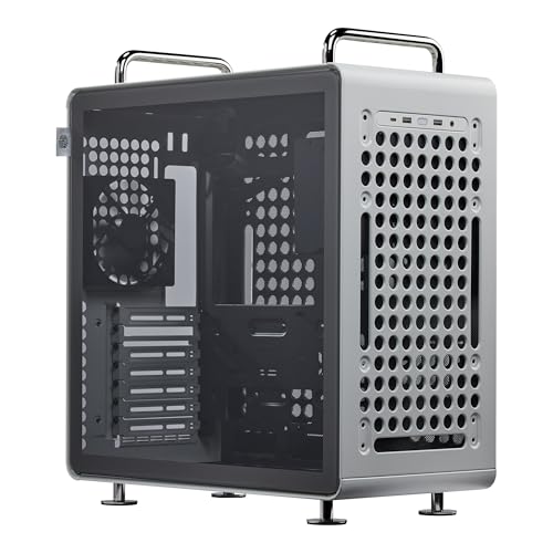 Cooler Master QUBE 540 ATX Mid-Tower PC Case Highly Customizable Modular Computer Chassis with Movable I/O Panel Multi-Position PSU Mount Tempered Glass Panel & Portable Handles Moonstone