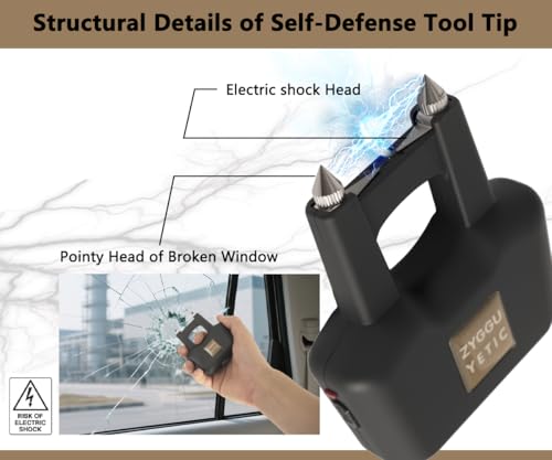 ZYGGUYETIC Stun Gun for Self-Defense with Safety Switch Rechargeable, Personal Emergency Devices for Men and Women
