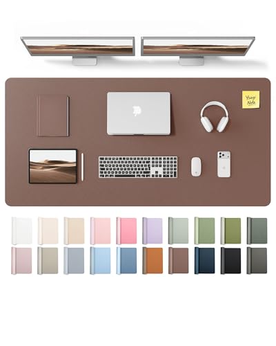 Image of YSAGi Leather Desk Pad Protector, Office Desk Mat, Large Mouse Pad, Non-Slip PU Leather Desk Blotter, Laptop Desk Pad, Waterproof Desk Writing Pad for Office and Home (Chocolate,55 inch x 24 inch)