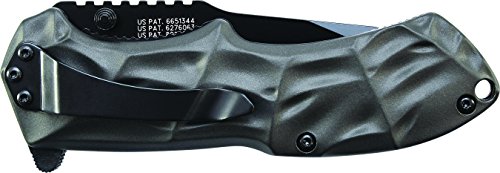 Smith & Wesson Black Ops SWBLOP3S 7.7in S.S. Assisted Opening Knife with 3.4in Serrated Drop Point Blade and Aluminum Handle for Tactical, Survival and EDC - Image 3
