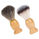 Tête de brosse en fibres douces : fabriquée en nylon et en bois, douce et confortable, ne perd pas ses poils, petite brosse à barbe, blaireau pour homme