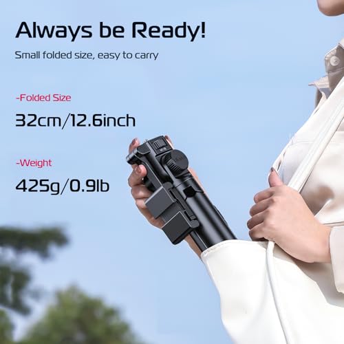 ULANZI MT-70 Extendable Tripod, 63" Selfie Stick Vlog Stand w 2 Phone Clips - image 8