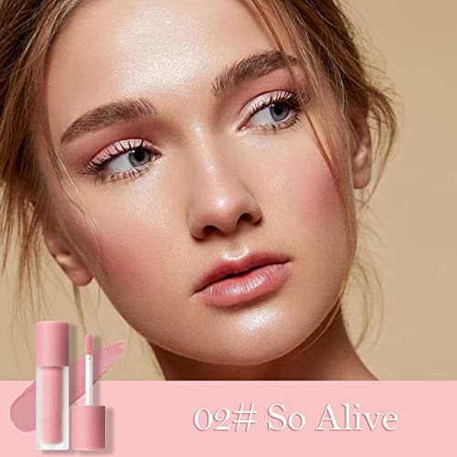 Matte Liquid Blush For Cheeks, Soft Cream Blush Makeup, Velvet Mousse Texture, Breathable Feel, Natural-Looking, Blush Stick For Cheek 02# So Alive #TOP1